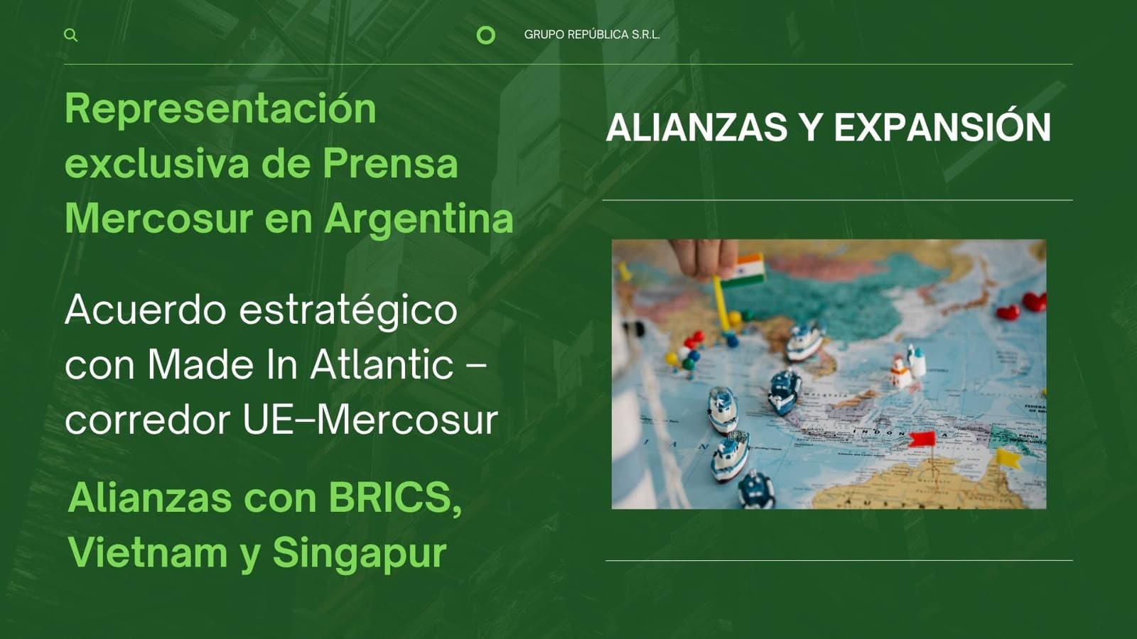 Alianzas y expansión: representación de Prensa Mercosur en Argentina, acuerdo con Made In Atlantic, y alianzas con BRICS, Vietnam y Singapur